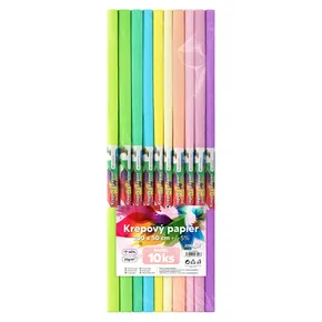 Krepppapier - Set PASTELL 10 Stück, 50x200 cm